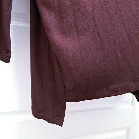 Eileen Fisher Cassis Jersey Jewel Neck Flare Sleeve Top Size 1X - Picture 4 of 7